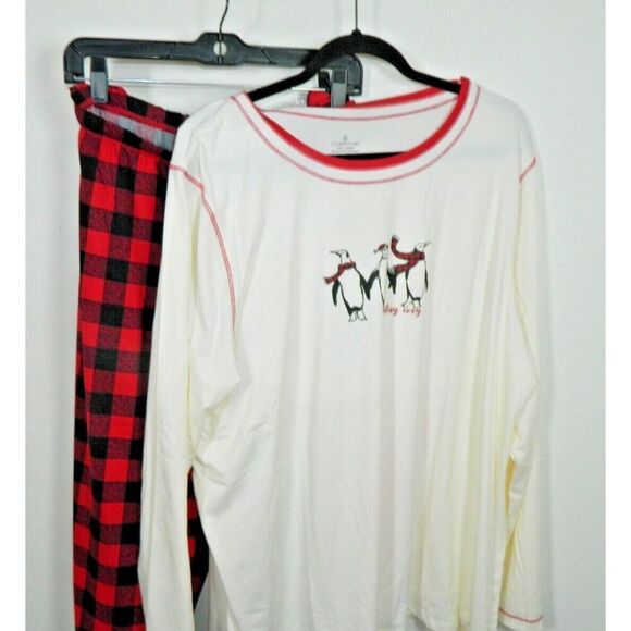 Cuddl Duds Pajamas Women’s Plus Size 2XL 3 Pc Set Polar Bear Plaid Pockets - Picture 6 of 10